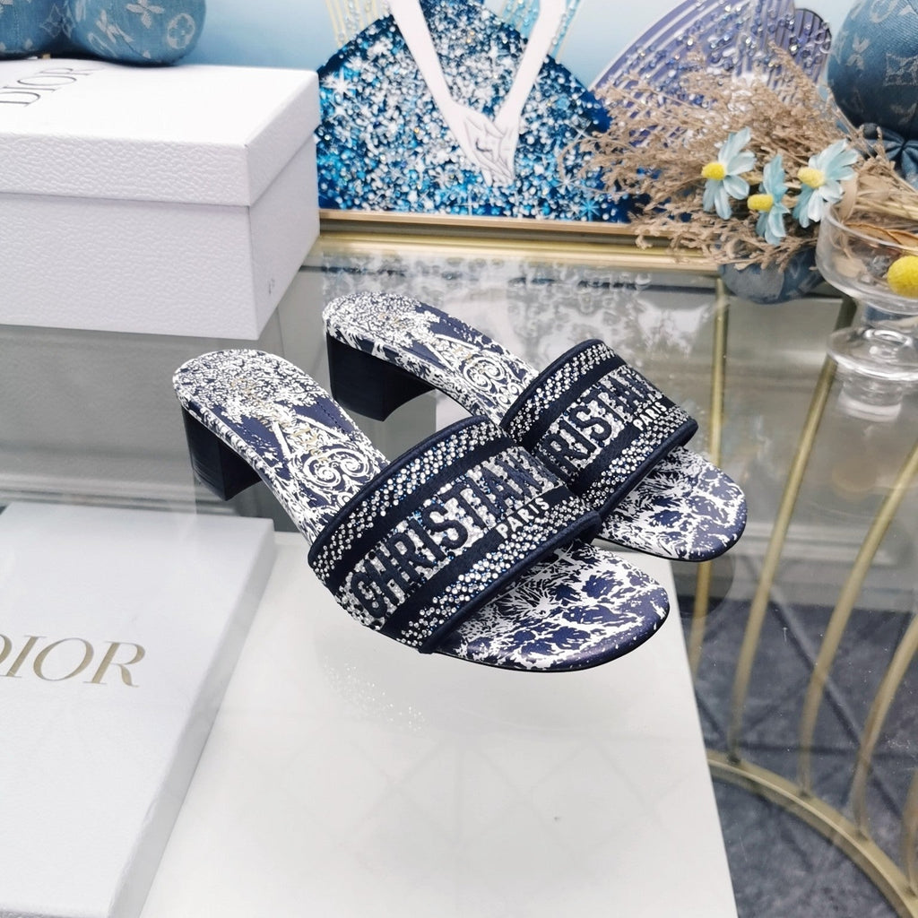 DIOR CD Mule Dway Heeled Slide 45mm Style 22