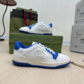 GUCCI INTERLOCKING G SNEAKER BLUE WHITE CALFSKIN AND FABRIC